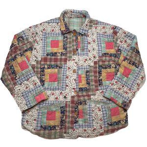 Patch Magic Vintage 90s Quilted Patchwork Jacket Reversible Women's Medium